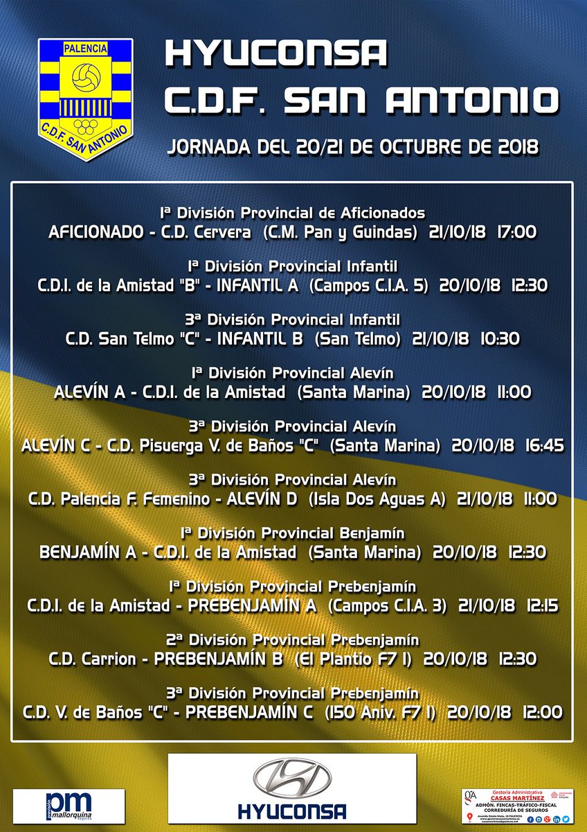 CDF_SANANTONIO's tweet photo. Partidos de nuestros equipos durante este fin de semana. ¡Vamos azules! https://t.co/g0i4Yp8Xr2