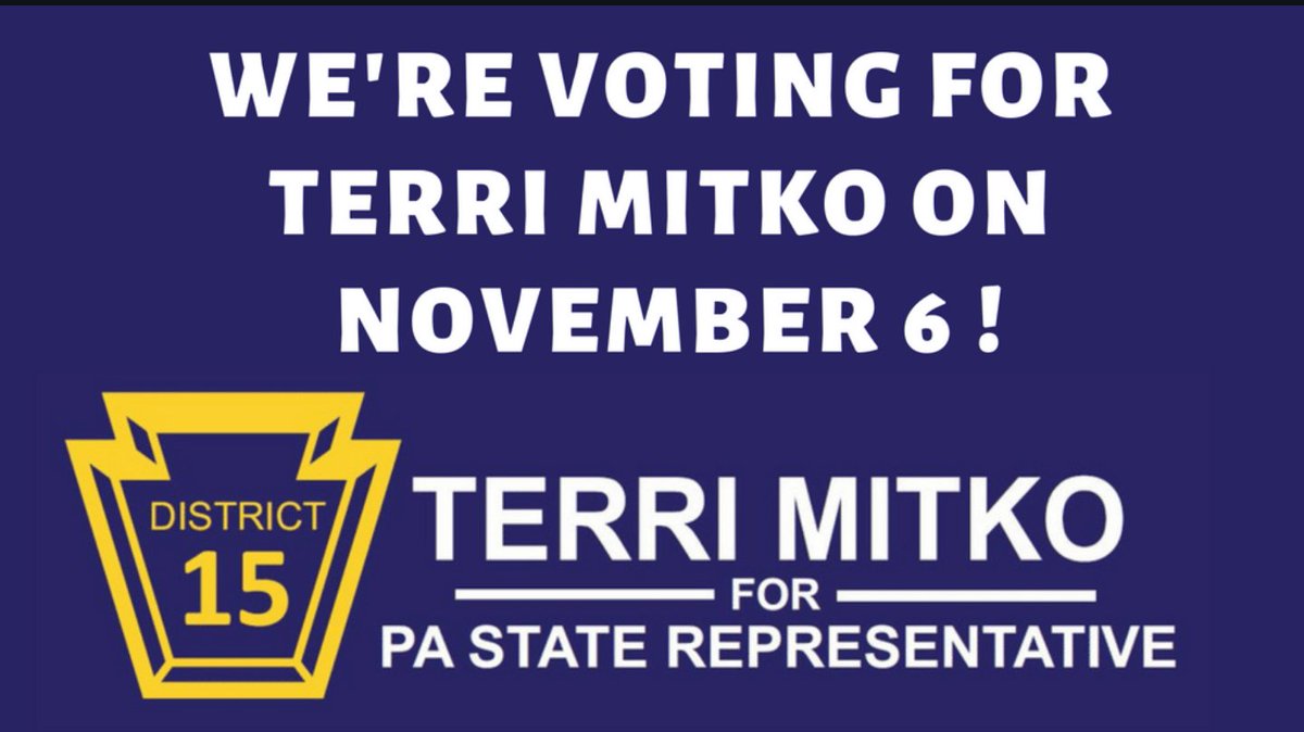 MitkoTerri's tweet photo. I am humbled, honored and grateful to have received the following endorsements​​ of my campaign for PA House 15th District:

https://t.co/N2EDL8qDij https://t.co/3ycmaGGWWn