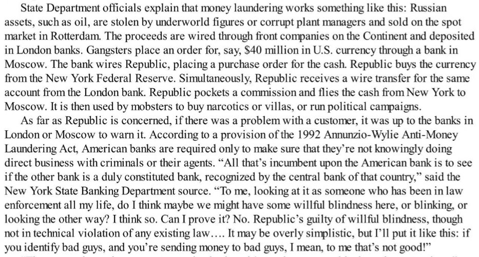 The Money PlaneFocuses on the intricate schemes the Russian use to launder their illicit funds and how often many US institutions look the other way.