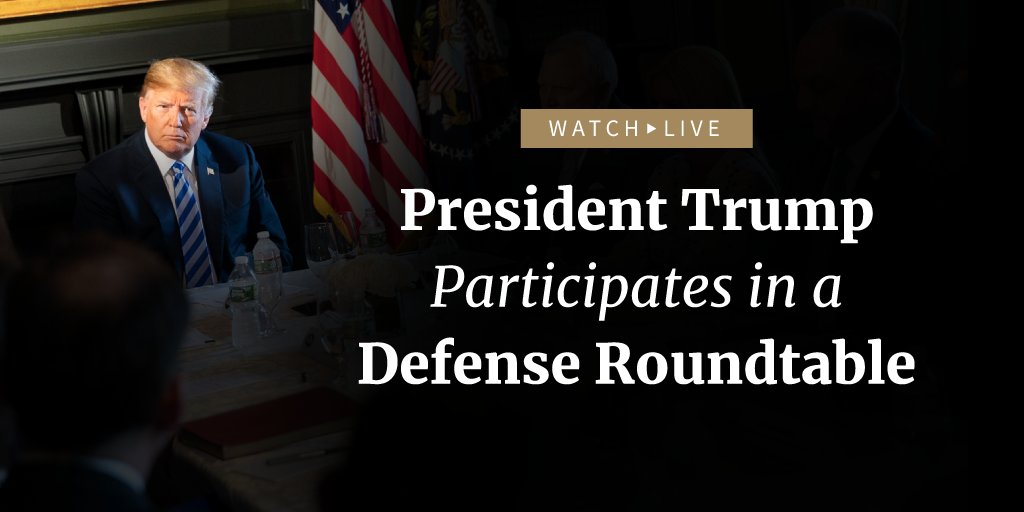 Watch LIVE at 7:15 PM ET as President Trump participates in a defense roundtable in Arizona: 45.wh.gov/RtVRmD https://t.co/8FrNDu37I6