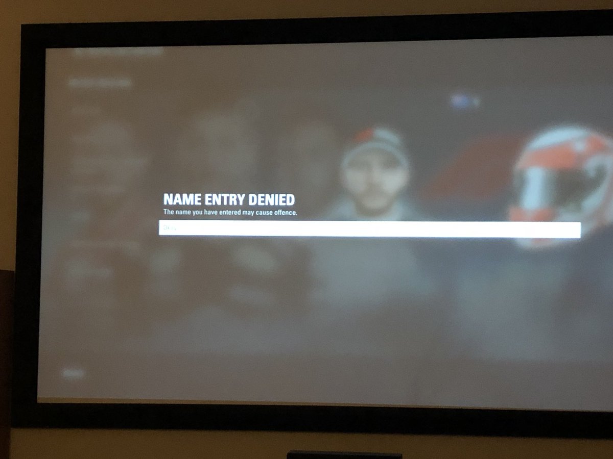 ajhooker82's tweet image. ‘May cause offence’? Really @Codemasters @F1 I just put in my real name! #patchplease