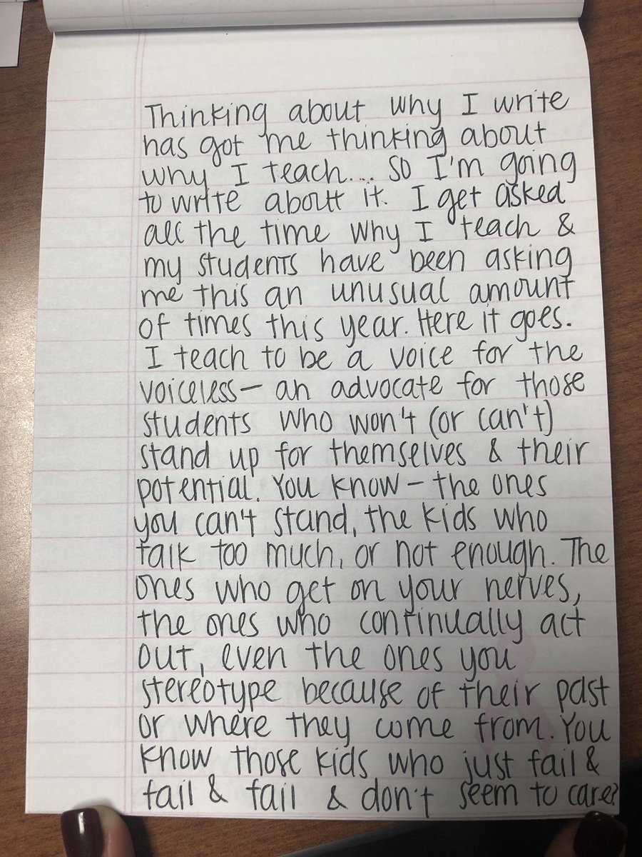 CoachParker__'s tweet photo. Long, but worth the read (in my opinion). &amp; fitting for National Day on Writing. #WhyIWrite #WhyITeach 💜✍🏽📖 https://t.co/SaGHU2SExL