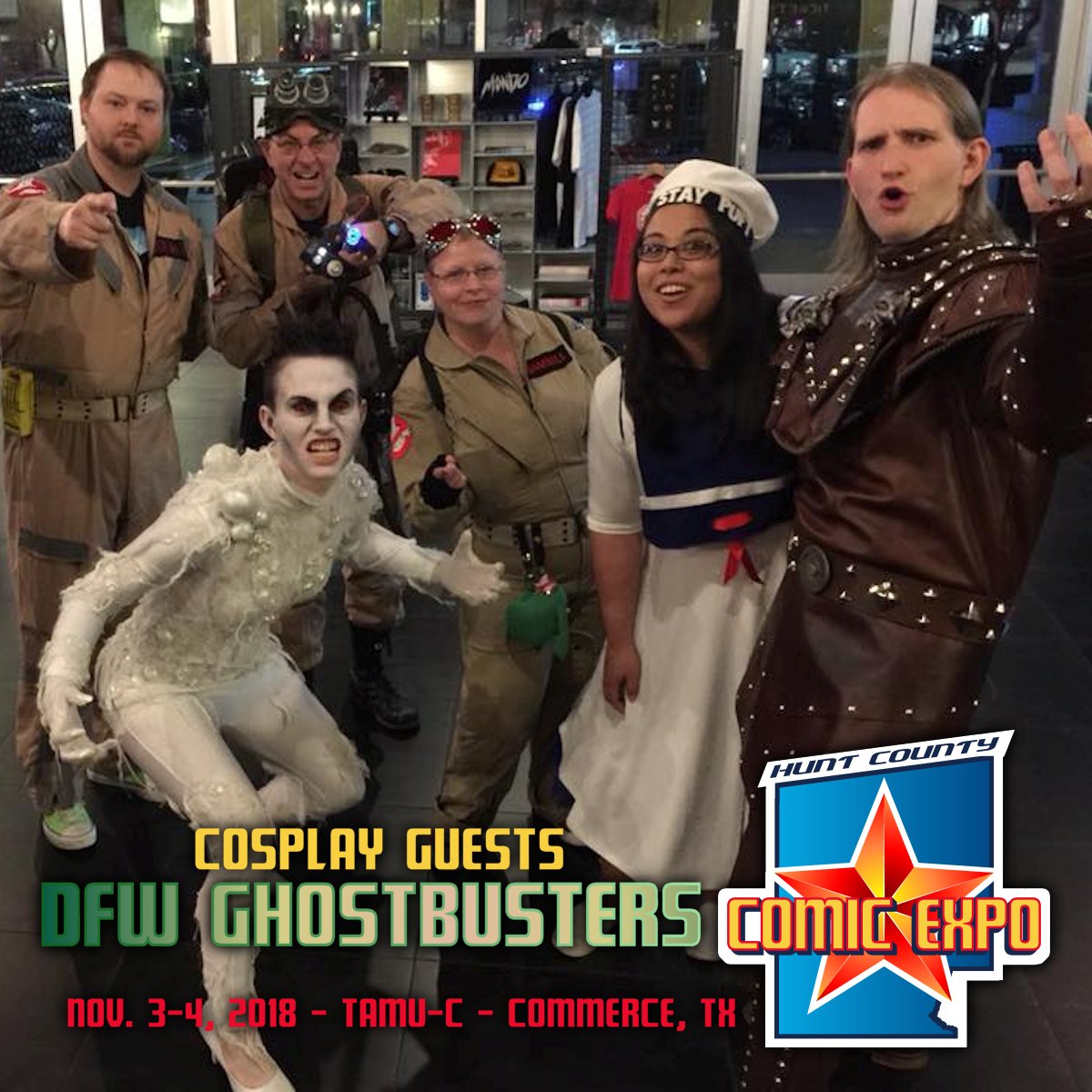 #HCCE2018 Guest Recap!

The <a href="/DFWGhostbusters/">DFW Ghostbusters</a> are coming to Hunt County Comic Expo at Rayburn Student Center at Texas A&amp;M University-Commerce on November 3rd and 4th!