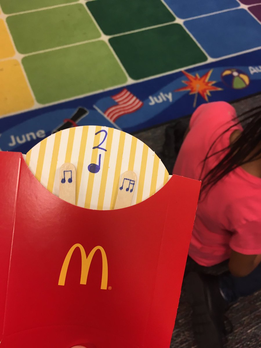 NFESMusic's tweet photo. 5th grade practicing time signatures. Thanks @McDonalds for donating fry cartons for this activity!  #WeAreVPA @KimberlySeiss1 #NFESCommits https://t.co/YxyjeePqgr