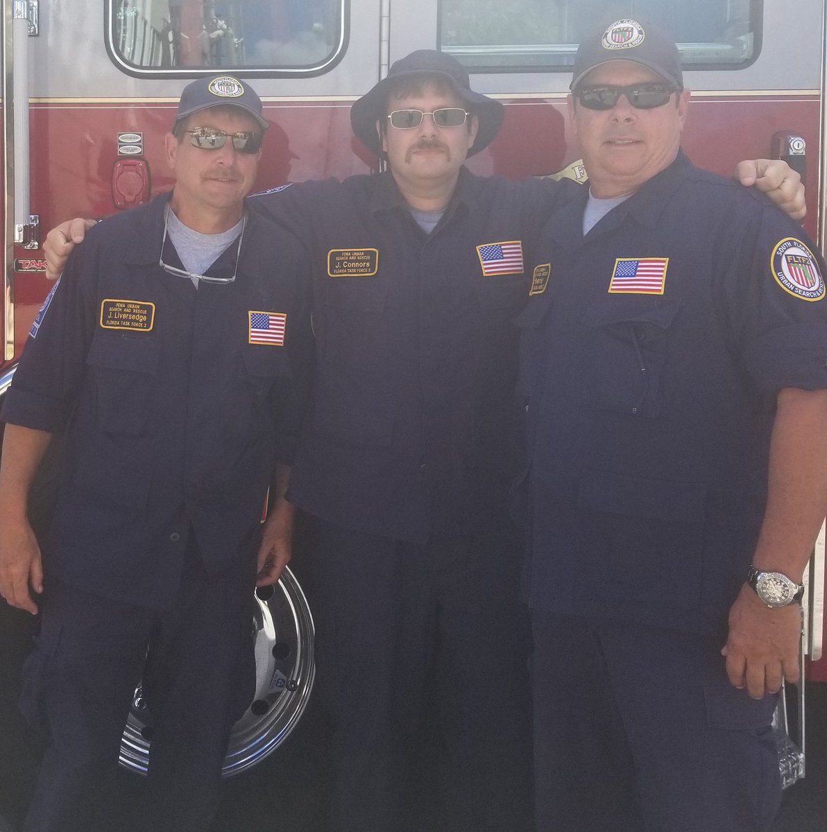 KBFRops's tweet image. Welcome Home, KBFR USAR Team members return home from the Panhandle. Captain Liversedege, Lieutentant Connors, &amp;amp; Captain Feeney. Job Well Done! @ChiefLang