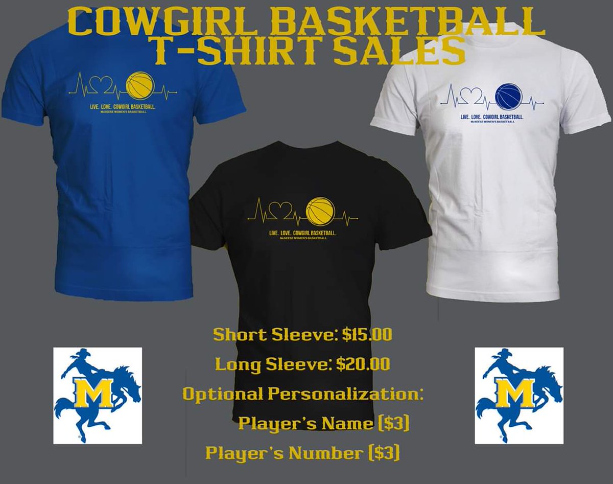 Don't forget to get your Cowgirl T-shirt orders in!! Last day is Friday Oct. 26th!!