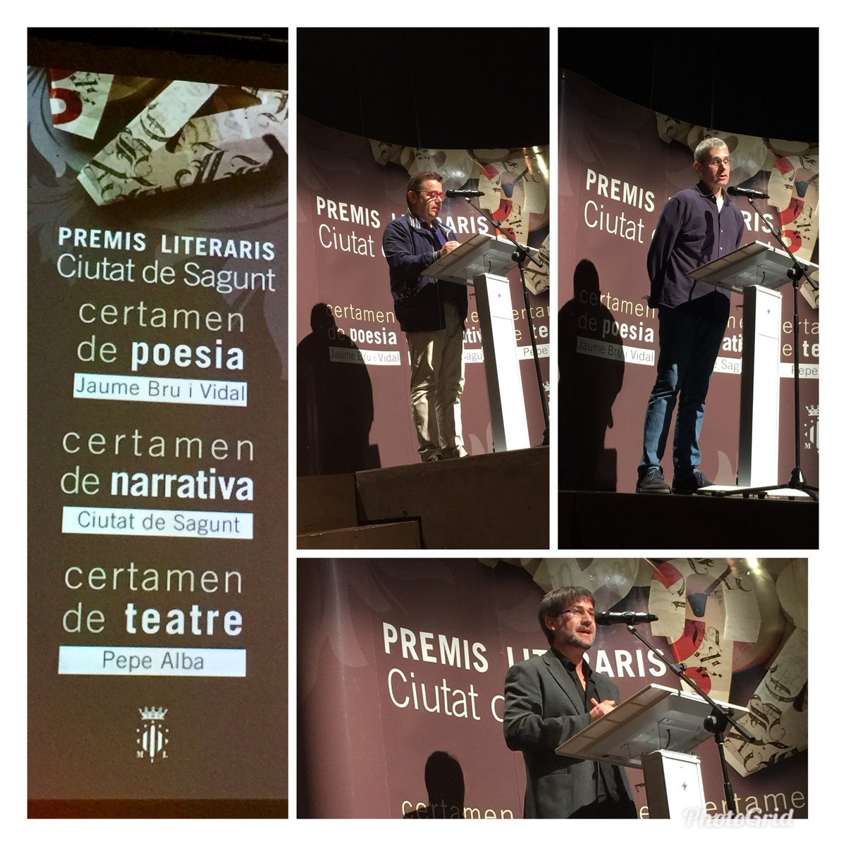 Aquesta vesprada hem gaudit del lliurament dels Premis Literaris “Ciutat de Sagunt” ¡enhorabona als premiats! #imaginacióesteéselteumón