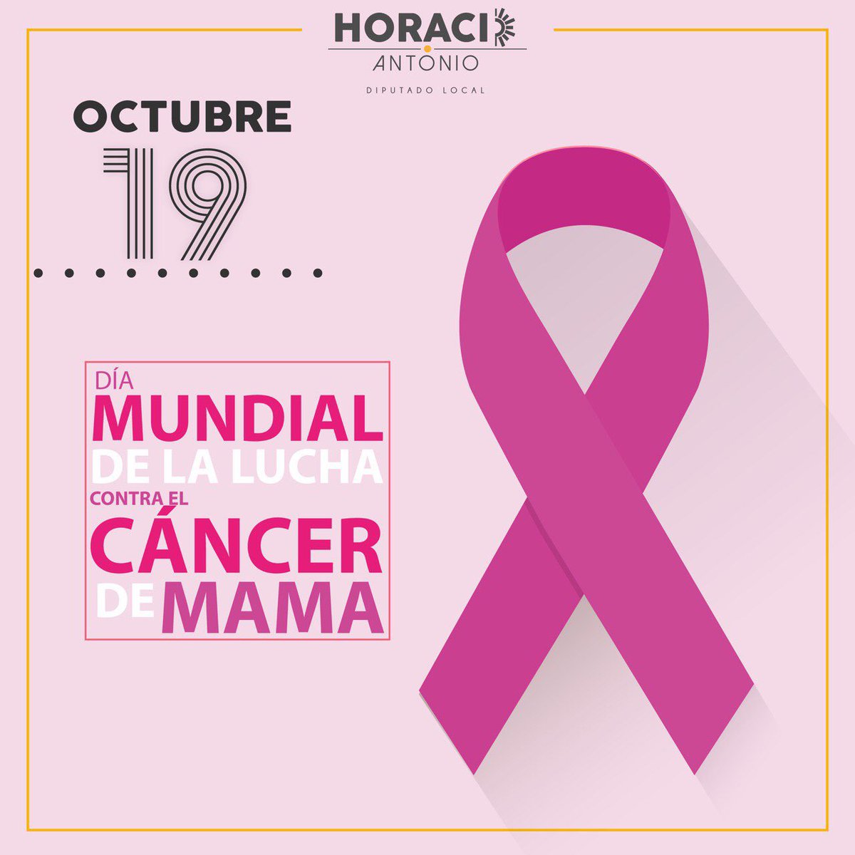 Diariamente mueren 15 mujeres a causa del cáncer de mama; mi admiración y reconocimiento a quienes luchan por abatir esta enfermedad. 🙏 
Recuerda que un diagnóstico oportuno puede hacer la diferencia. ☝🏿 #DíaMundialDeLaLuchaContraElCáncerDeMama