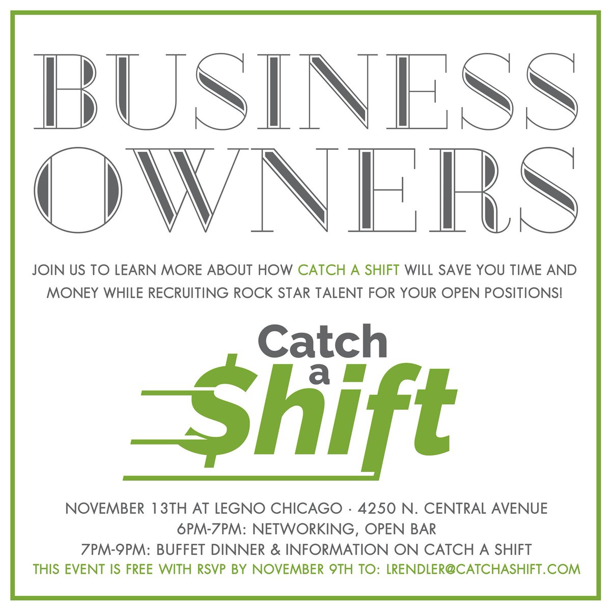 LegnoChicago's tweet photo. Chicago small businesses, you won’t want to miss this event! #startups #ChicagoIdeas https://t.co/Qqq3UyeilK