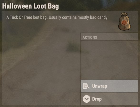 Rustafied's tweet photo. Halloween Loot Bags are now in! They are found on dead Scarecrows and contain various items including: double barrel shotgun, shotgun shells, grenades, high quality metal, gravestones, and a slew of other Halloween items. https://t.co/3wJUaTPx60