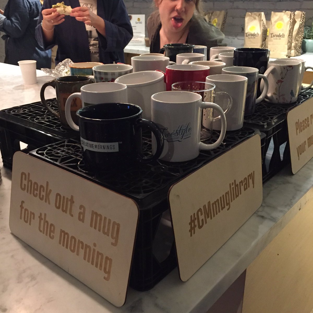 CM_Austin's tweet image. Thank you everyone who gave their old coffee mugs a new home in our growing #CMmuglibrary! Reducing our environmental footprint one cup at a time adds up.