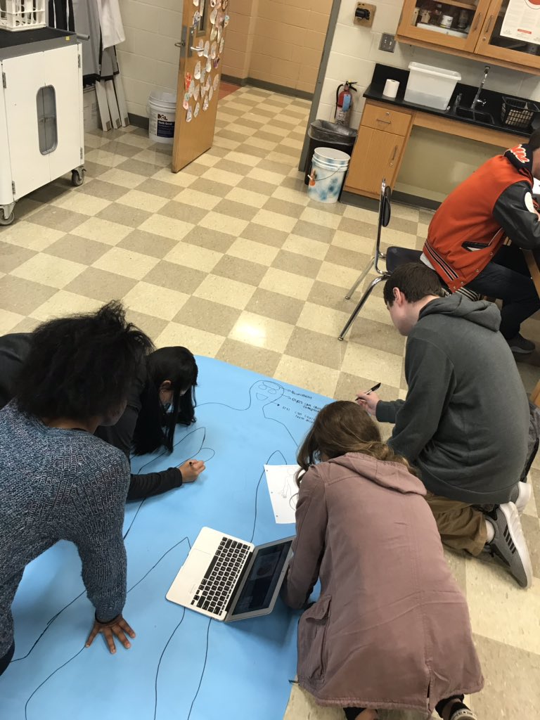 BiomedSci_JCHS's tweet photo. Principles of Biomedical Science studying and diagramming the complications of Diabetes. Not done yet but a good start. #jchslife #PLTW #RSS_CTE https://t.co/9S1eOBDFAH