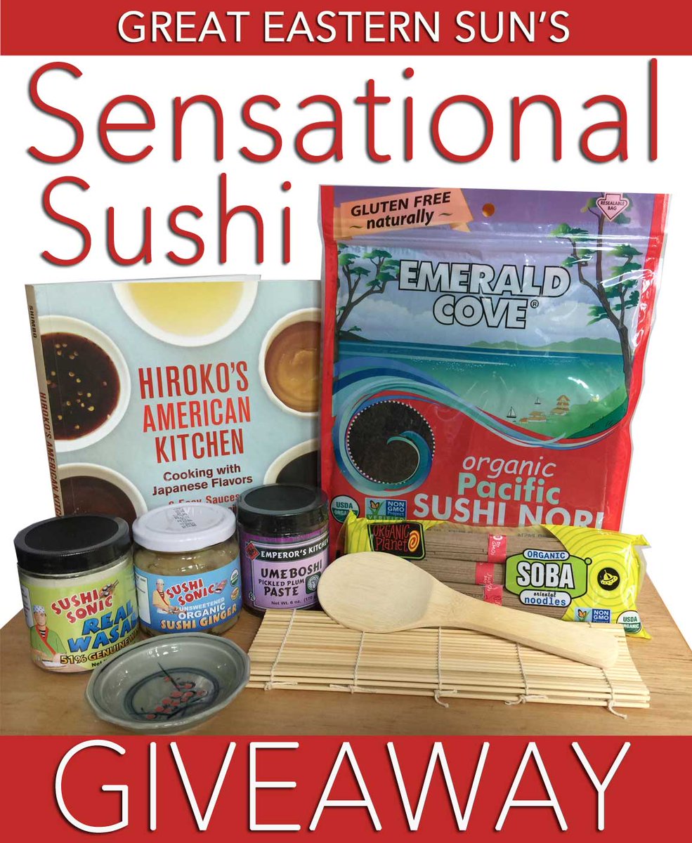 OrganicFest's tweet photo. We wanted to share this awesome "Sensational Sushi Supples" #giveaway by Great Eastern Sun, one of our @OrganicFest sponsors. There are easy entry options and a winner will be chosen on October 25th. Enter TODAY >  https://t.co/pqWxj47L4T https://t.co/IVSJ9rS5jy