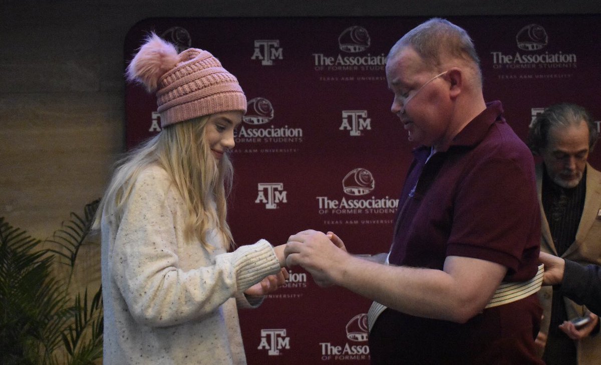 MichaelaRose98's tweet photo. This is why I believe in A&amp;M and Fish Camp💛 this isn’t my real ring day but my dad might not be able to be there in the spring. So I was blessed with this memory❤️ https://t.co/mnmgAuIdxd