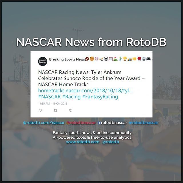rotodbnascar's tweet photo. https://t.co/7B8lIqgOKr Sports News via @rotodbnews #Sports #Fantasy #FantasySports #NASCAR #Racing #FantasyRacing https://t.co/epw67ewaxE