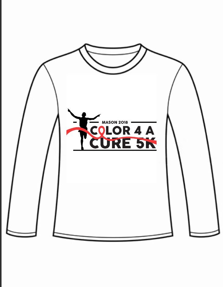 Want this awesome shirt? Register for the Color For A Cure 5k, shirt cost is included until 10/27!