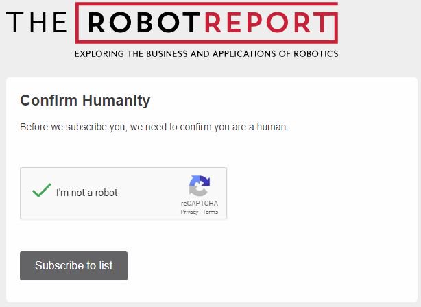 Good to know that #robots aren't allowed to get the latest industry news about themselves from <a href="/therobotreport/">The Robot Report</a>. #notselfaware #robotics