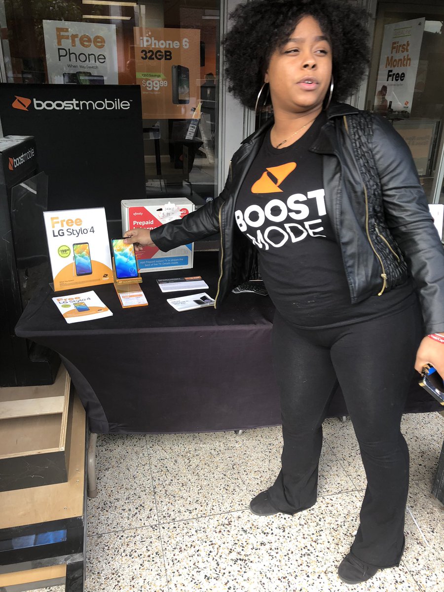 We have taken our talents to the streets, Shakira and myself are outside and in the faces of our customers promoting our business today #GoBoost #BoostMobile #ForeverWireless #SwitchHappens #ActionShot
