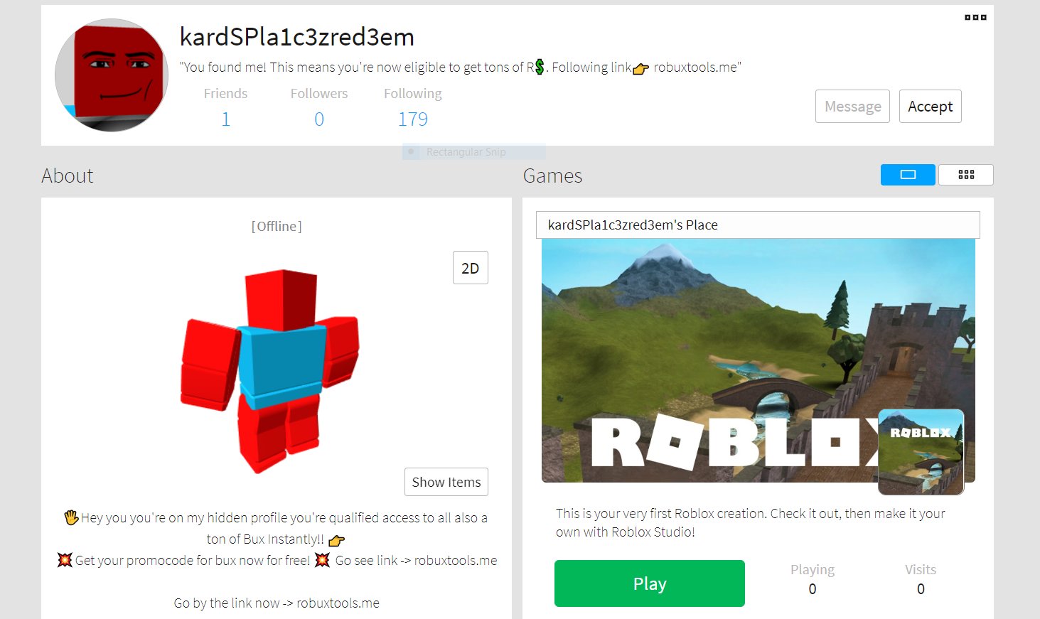 Wolfie On Twitter Chloebgames I Found A Scam Bot On My Friend List - robuxtools.me website