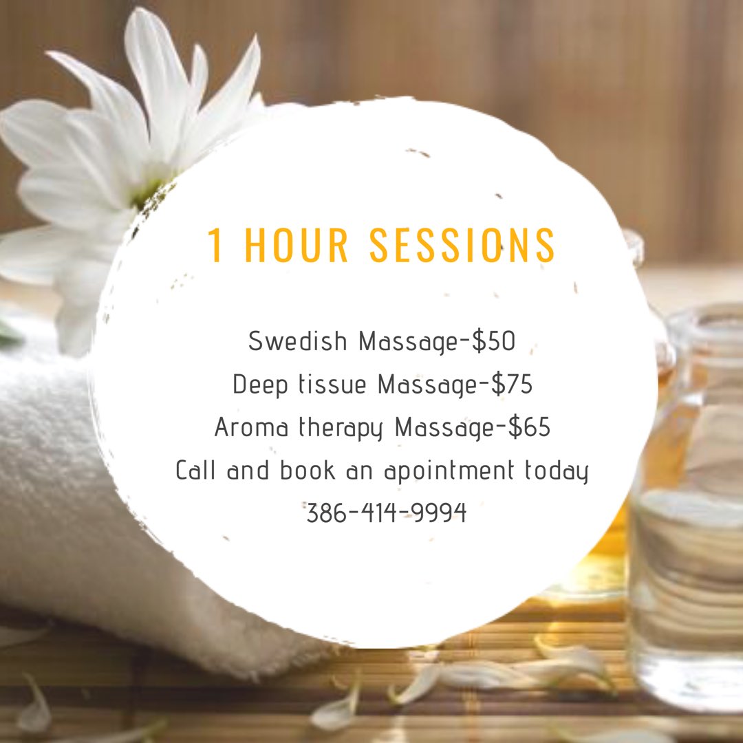 Solacecove's tweet photo. Book today!! #massage #massagetherapist #MassageTherapy #orangecityfl #booknow https://t.co/fIr10lV3Qi