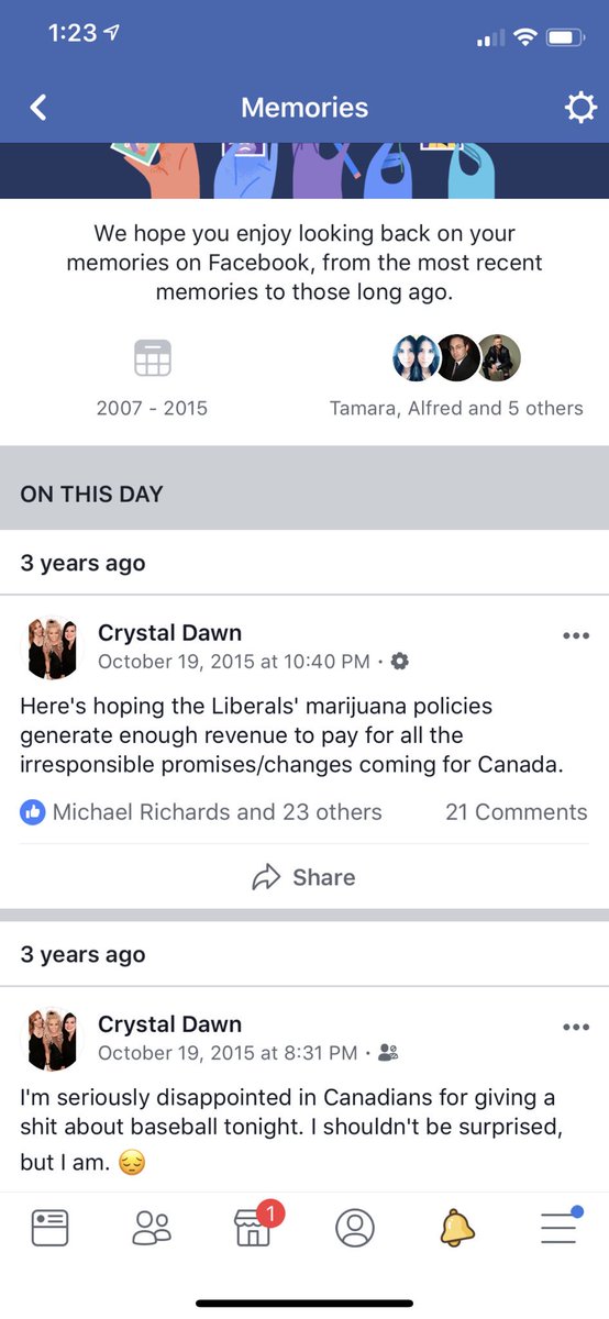 What a timely Facebook memory. The Liberals have been driving our economy into the ground for 3 years today #HappyAnniversary #LegalizationInCanada