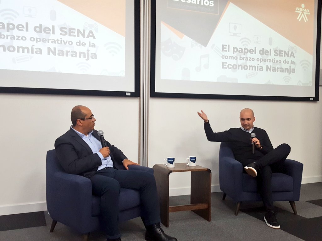 Farid_Figueroat's tweet image. #FelizViernes #AEstaHora disfrutamos del Primer Conversatorio Desafíos de la Formación Profesional: El papel del @SENAComunica como brazo operativo de la #EconomíaNaranja de la mano de @vicvale7 |  @Ministerio_TIC @ViveLabs @IvanDuque @EstradaCarlosM