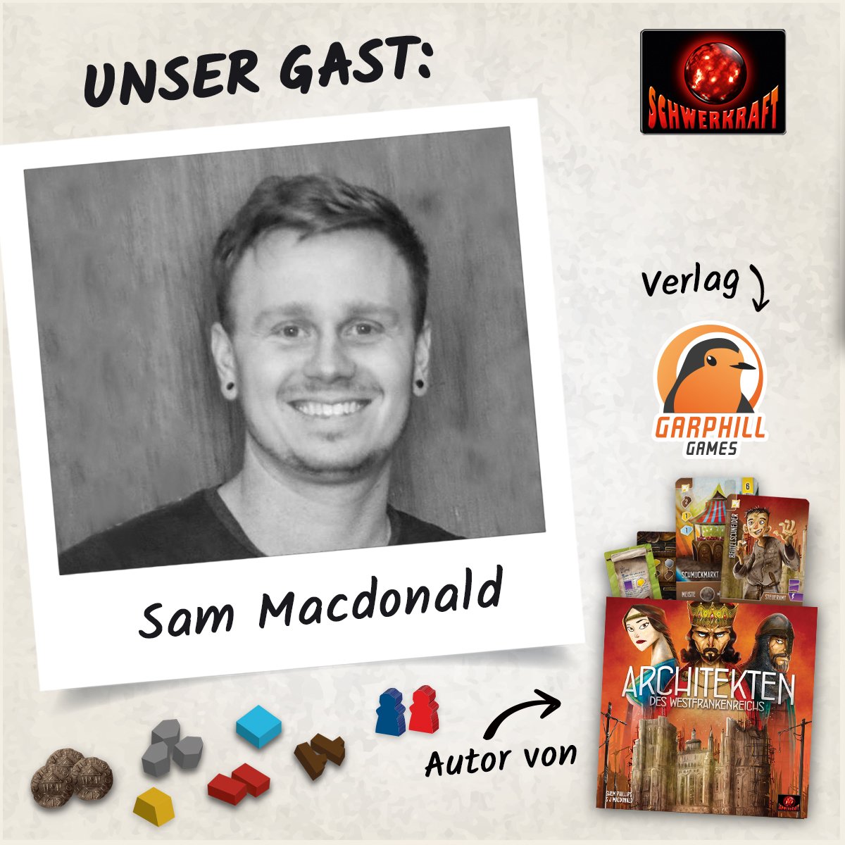 KraftSpiele's tweet photo. 1/ Oh, was haben wir für wunderbare Menschen dieses Jahr bei uns am Messestand. Gleich 5 Gäste aus Übersee (ok, einer davon aus "Überkanal"). Alles gestandene Spieleautoren, deren Spiele wir stolz auf Deutsch veröffentlichen dürfen. #ArchitektenDesWestfrankenreich #Kilforth #1066 https://t.co/KsonRzp9Qy