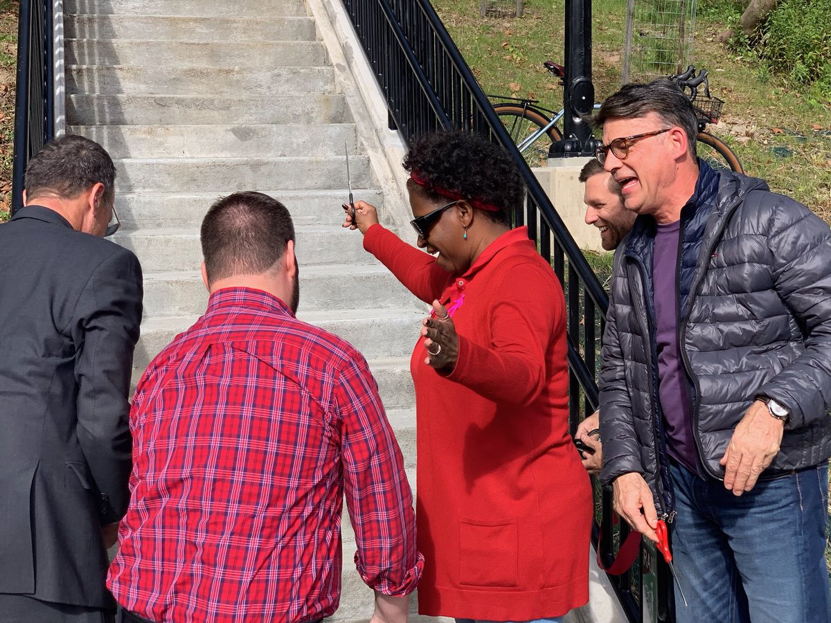 Aaaand they’re open! It was a perfect fall afternoon for the Joncaire Steps opening event today. Thanks to everyone who helped make this fantastic project happen!