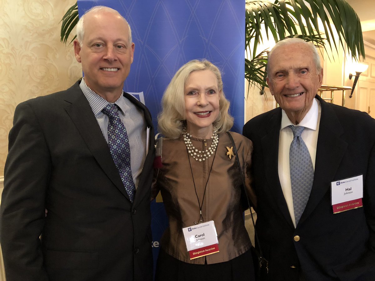 DukeCancer's tweet photo. Congratulations to this year’s Shingleton Society award winners, Carol and Harold Johnson and Sam Poley! #ShingletonSociety https://t.co/JSDPgUJ3c3