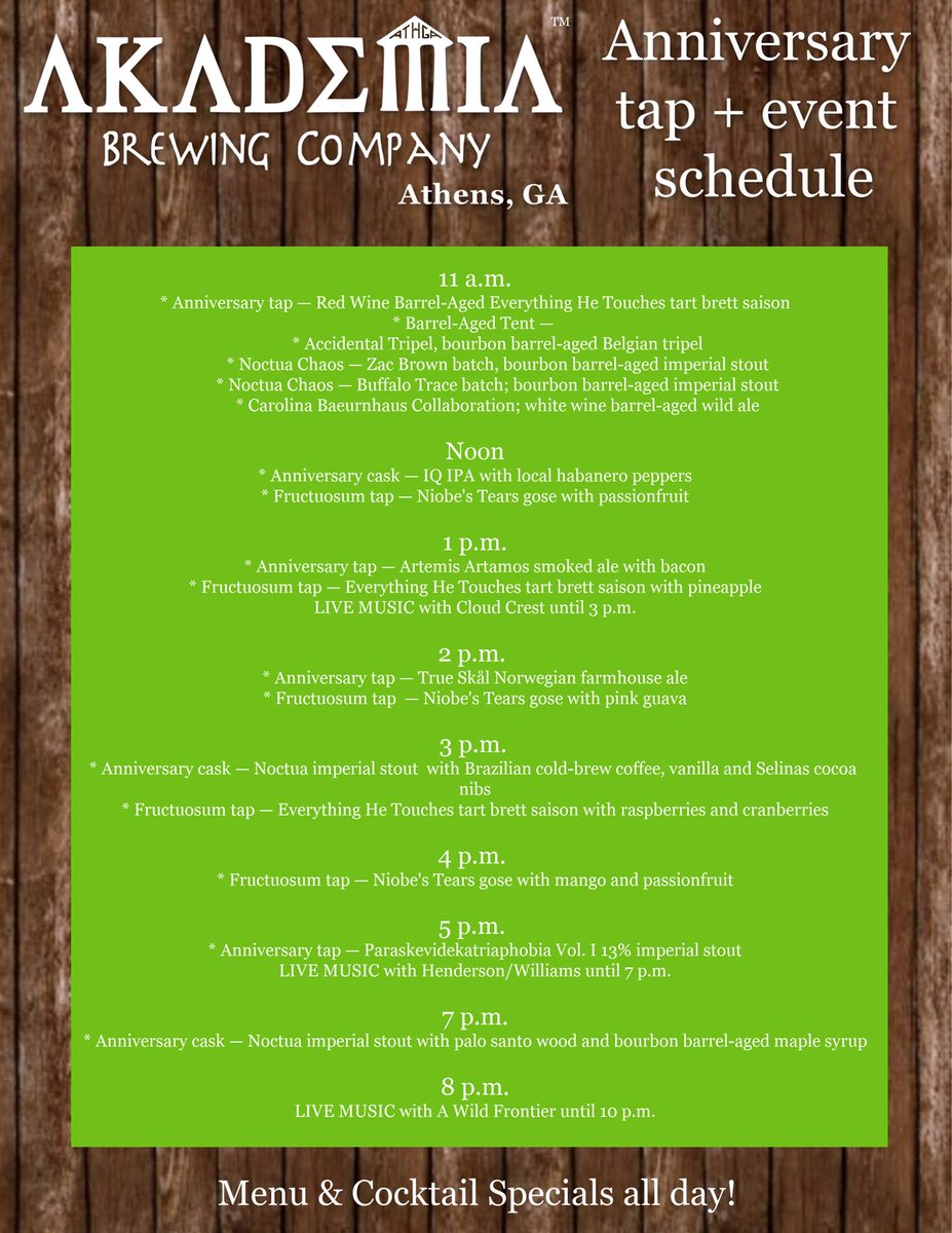 #AkademiaBC's official anniversary tap + #livemusic schedule for tomorrow!