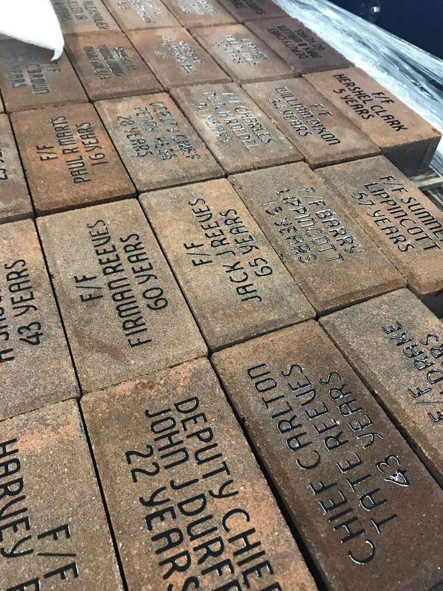 Memorial bricks are in. Install to start soon.