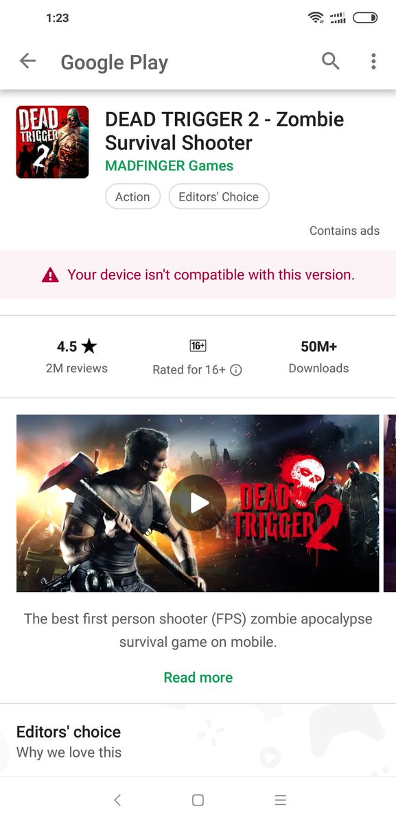 hsouvick's tweet image. I am facing these problem on my Poco f1, in previous there was compatibility issue only with asphalt 9, but from today I am facing same issue with one of my favourite game, &apos;Dead Trigger 2&apos;. Please resolve. #jaimani, #cmanmohan,  #atytse, #pocosupport