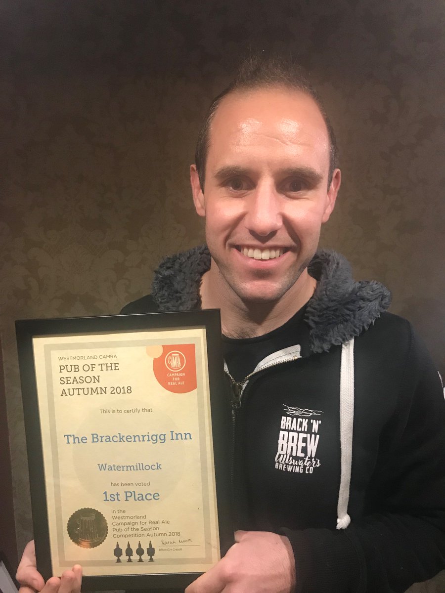 Thank you to <a href="/CAMRAWESTMORLND/">CAMRA WESTMORLAND</a>  for our award tonight. We are very proud to have won the award. 
Thank you to everyone for making this possible. 
#puboftheseason
#proudmoment
#ullswaterales