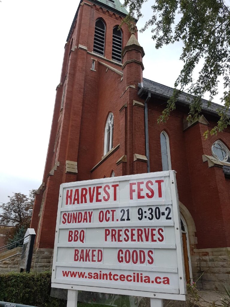 bpsouthtoronto's tweet photo. Ideal fall weather tomorrow 10/21/18 for enjoying #SaintCeciliaElementary Harvest Fest! 9-5:30pm-355 Annette St. Come for community, delicious treats &amp; eats and more! 
#harvestfestival #babypoint #bbq #bakedgoods #preserves #crafts #westendtoronto #bpsouth #bloorwestfestival https://t.co/ewwjnu8yuX