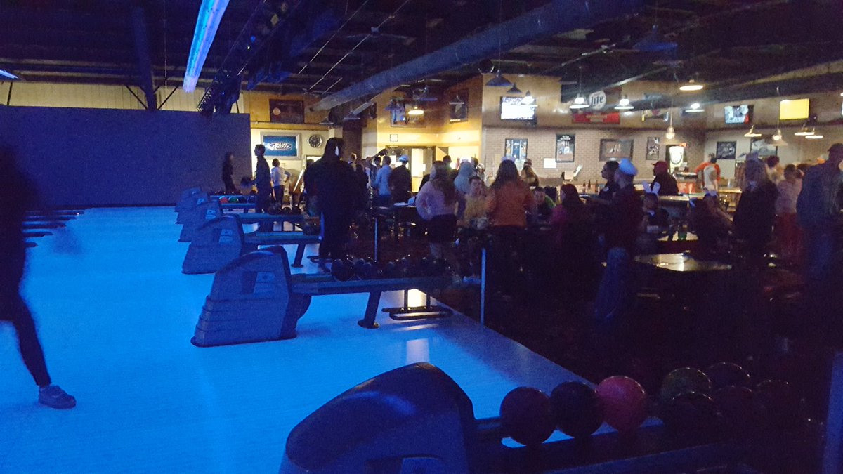 AMAFerris's tweet photo. We had a great turn out at the COB Bowling Tournament.
Bowling results:
1st Bowldogs
2nd PGA
3rd MBA Faculty
Best costume awards:
1st Hugh and the playboy bunnies
2nd Winnie the Pooh and friends
3rd The Farmers
#COBBowling #amaferris https://t.co/0b5VDib28u