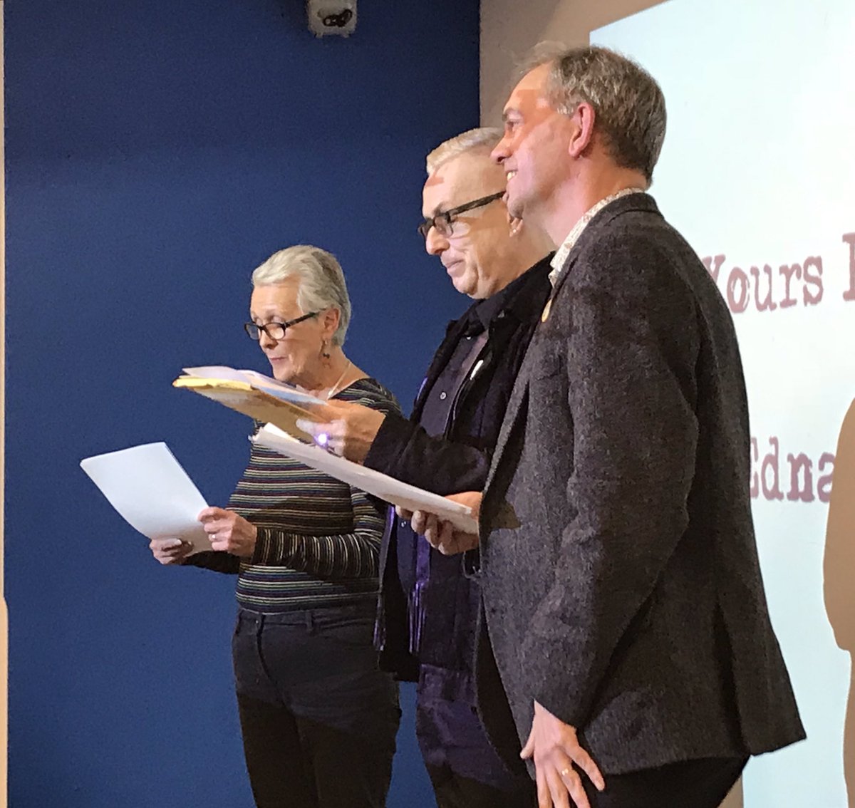 Brilliant night <a href="/thepostalmuseum/">The Postal Museum</a> with Leonie Orton, <a href="/TheHollyJohnson/">Holly Johnson</a> &amp; <a href="/chris__shepherd/">chris shepherd @thechrisshepherd.bsky.social</a> Reading Joe Orton’s Edna Welthorpe letters. Lovely audience! Thanks to all involved.
<a href="/ace_national/">Arts Council England</a> <a href="/uniofleicester/">University of Leicester</a>
