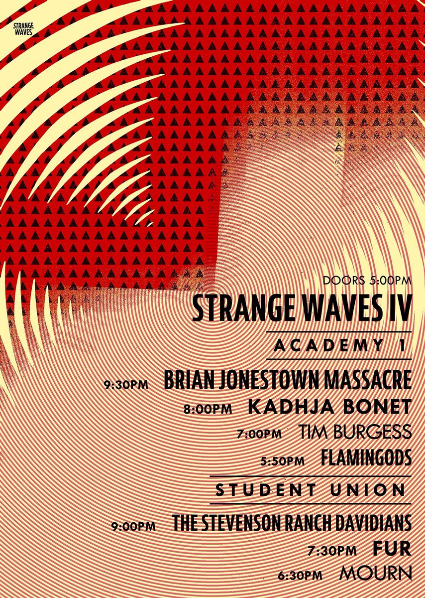Tim_Burgess's tweet image. Tomorrow is @Strange_Waves. Here’s the times. Plus the party afterwards