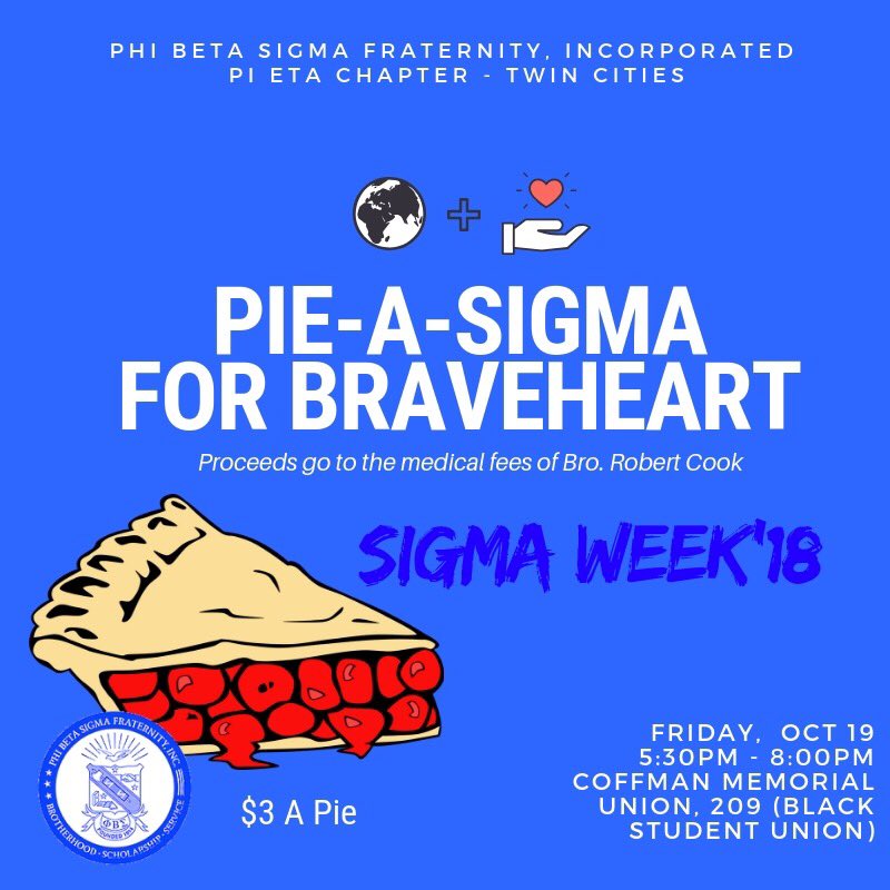 Tonight, come join us as we raise money for our Chapter President, Bro. Robert Cook and his family! Tonight, 5:30, in the BSU!