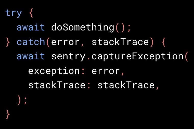 FlutterDev's tweet image. Get errors & stacktraces from production users automatically using sentry.io and package:sentry.
You can send otherwise-uncaught errors using runZoned, FlutterError.onError or Isolate.current.addErrorListener. #FlutterFriday
Learn more → bit.ly/2R3NqPi