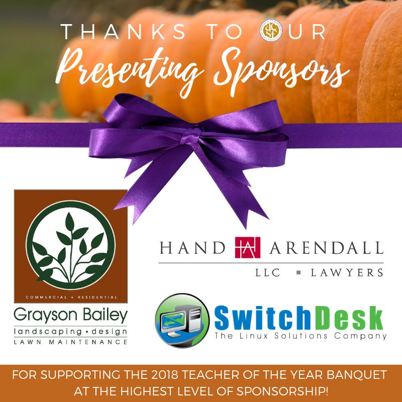 foundation_acs's tweet photo. Thanks to our Presenting Sponsors for supporting the #TOY18 banquet at the highest levels of giving! Grayson Bailey Landscaping, Hand Arendall Lawyers, and SwitchDesk. #TWMD https://t.co/oeaZoghoZB