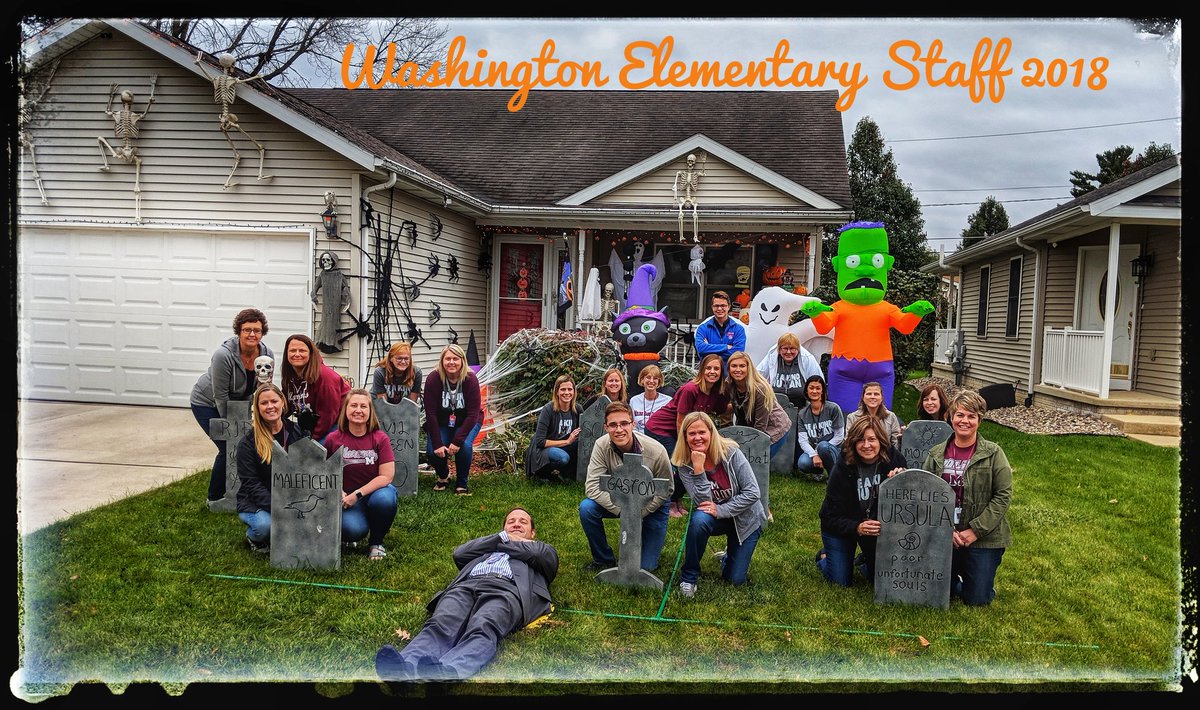 bprybil's tweet image. Moline Staff "Spooktacular Spirit" Challenge. Show us what you got Mo-town! #molinepride #spooktacularspirit #washpatriots
