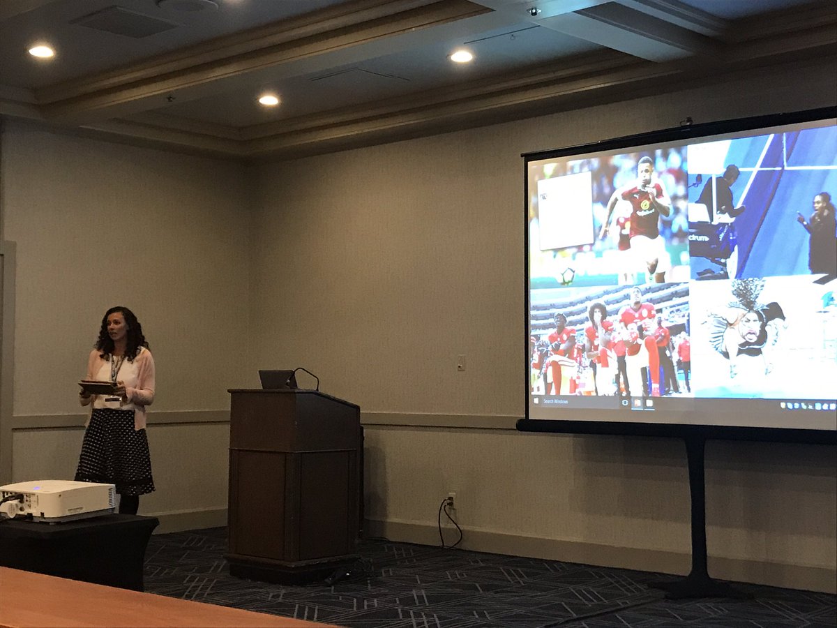 KymmBallard's tweet photo. Excited to see and meet @Misslynchpe in person! She is sharing some amazing vignettes and social justice recommendations within PETE. #SHAPEHigherED #social #injustice #physed #healthed https://t.co/kwGTC1qken