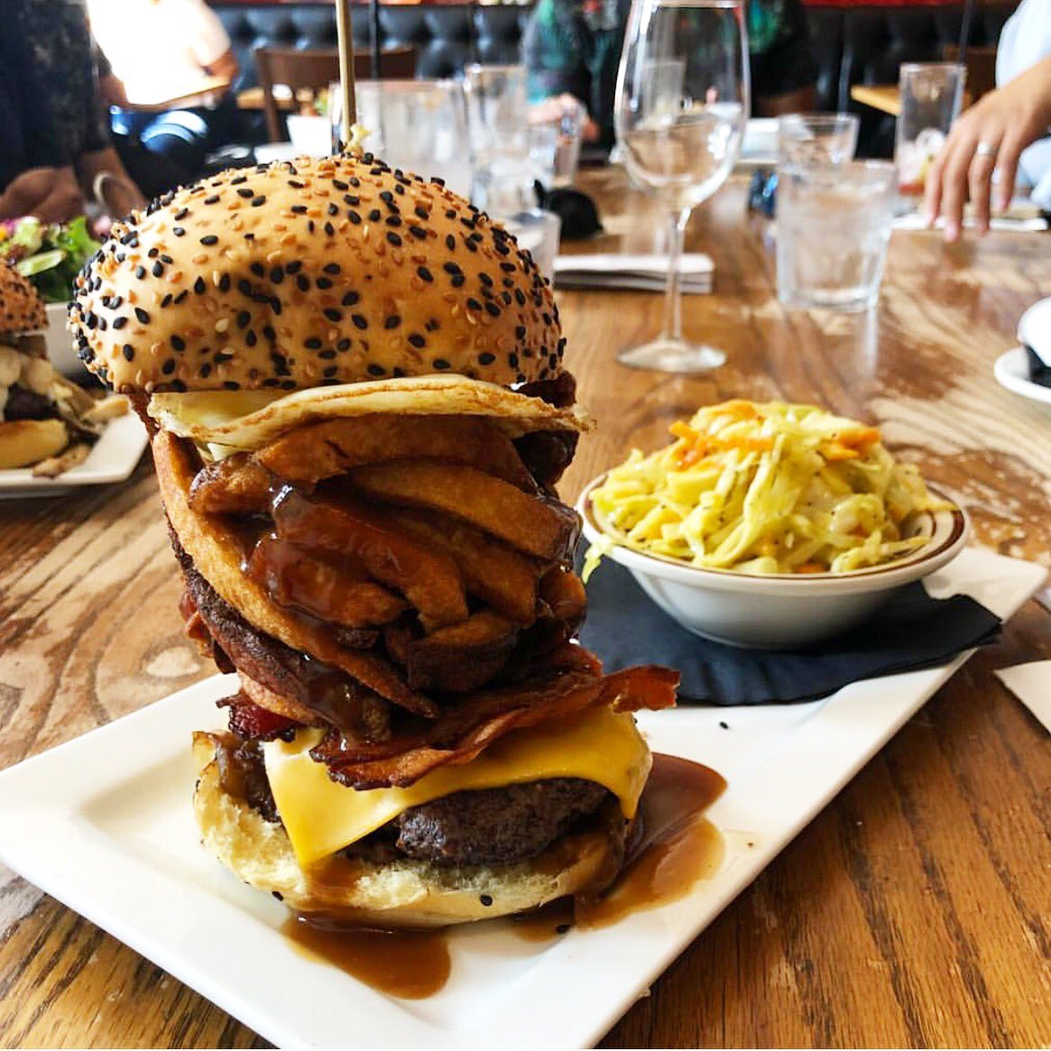brgrbarcrescent's tweet photo. Buddies &amp; Burgers, that’s what weekend are meant for 😉🍔// via @iluv80s3d on Instagram #burgerbarcrescent 
Don’t forget to tag us in all your awesome photos so that we can repost them! #burgerbar #burgerlove #burgertime #burgerporn #poutineburger #foodiesofinstagram #montreal https://t.co/l6PK3BVO26