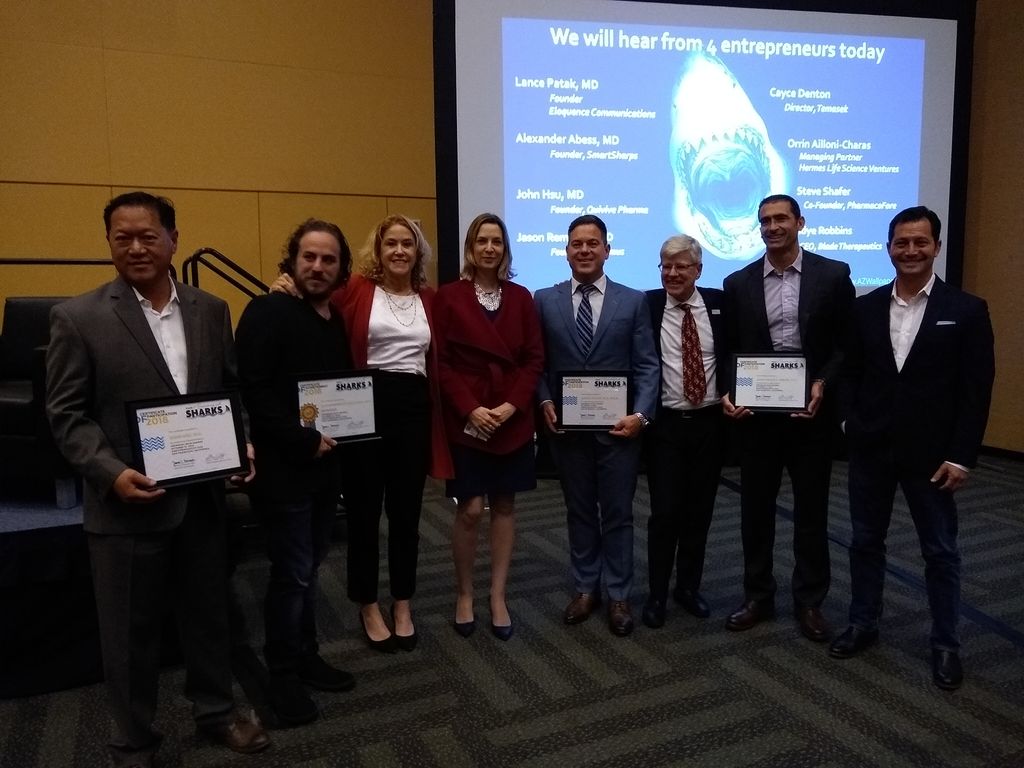FAERanesthesia's tweet photo. Thank you to both our sharks and chum at the 2018 @FAERanesthesia Swimming with Sharks! Congratulations to Jason Reminick, M.D., M.B.A., M.S., and @ThalamusGME for winning first place! https://t.co/86fvfnm5VK