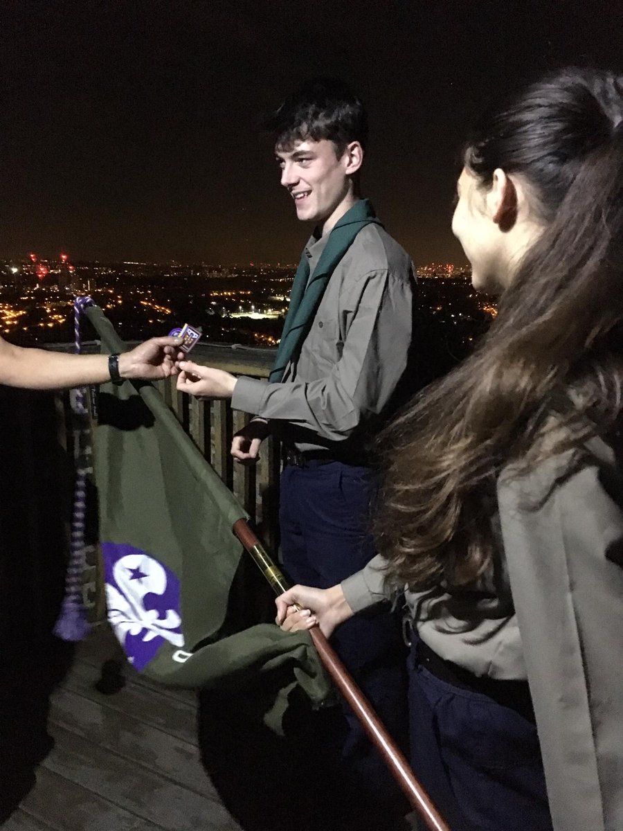 Great work from the Explorers  @severndroog_esu tonight. The World Scout Flag is now flying atop @severndroogcastle and a new Unit member has been invested! What an amazing view! 
#jotajoti #jotajoti2018