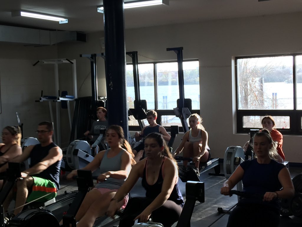 SaskRowing's tweet photo. It’s a little too windy in Regina to be out on the water...but that doesn’t mean we don’t practice! #rowsask #rowforlife https://t.co/gEFZ4RoTXj