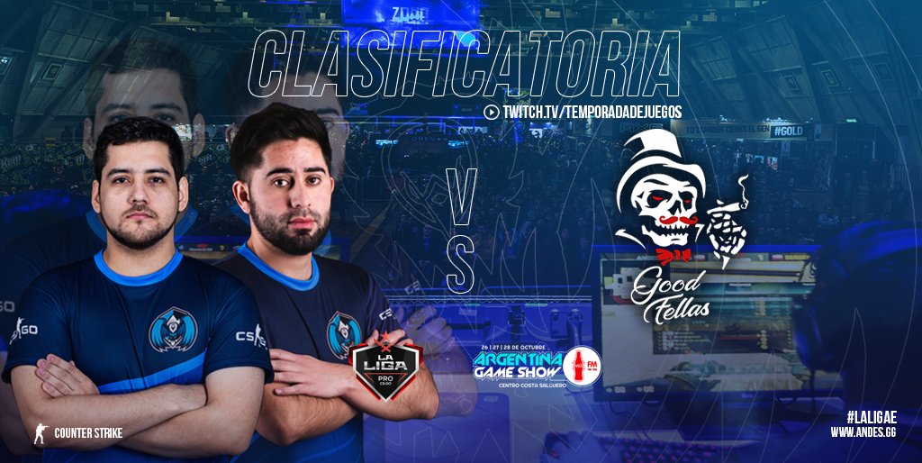 #CSGO
En unos minutos arranca nuestro encuentro en  contra de #GoodFellas por la fecha numero 7 de La Liga Pro.
Apoyanos en twitch.tv/temporadadejue…

¡Camino a Argentina Game Show! #GoAndes #LaLigaE #SomosTemporada #ArGameShowForMe