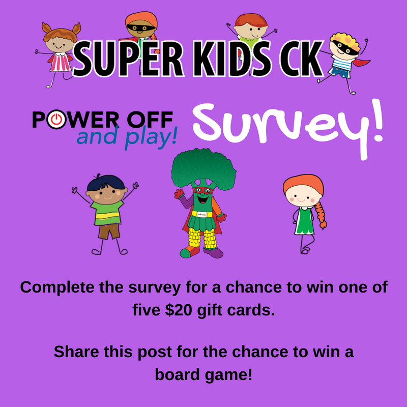 #ckont #parents complete the following survey about the #PowerOffandPlay! campaign by October 21: form.simplesurvey.com/f/l/POPCampaign 
>> Get entered in a #prize draw for one of five $20 gift cards for participating. 
>> Retweet this post for the chance to win a board game