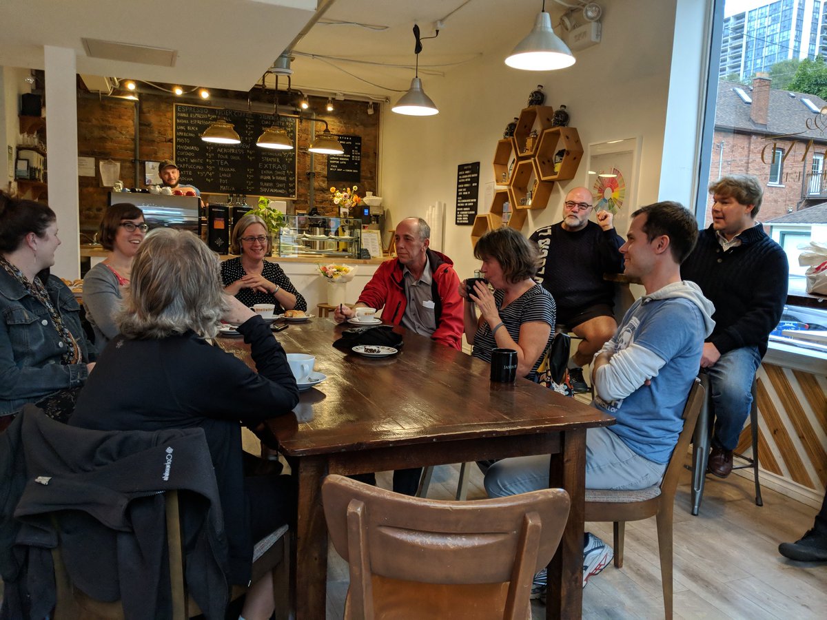 CameronKroetsch's tweet photo. That was a *great* first training session to prepare some of our election day volunteers. Thanks to Ashley and Kris for leading and everyone for coming out. #WeGotThis #CameronForWard2 @DurandCoffee https://t.co/0omKwCspXb