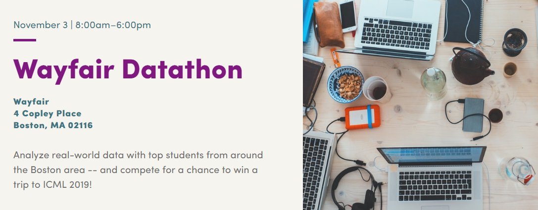 DataWayfair's tweet photo. Are you a student in the Boston area who loves data?  Join top students to analyze real-world data in the #WayfairDatathon, held in partnership with Correlation One on November 3 at Wayfair’s Boston HQ ! Apply Here! https://t.co/pnAsSWCQXK https://t.co/nimlPhVog2